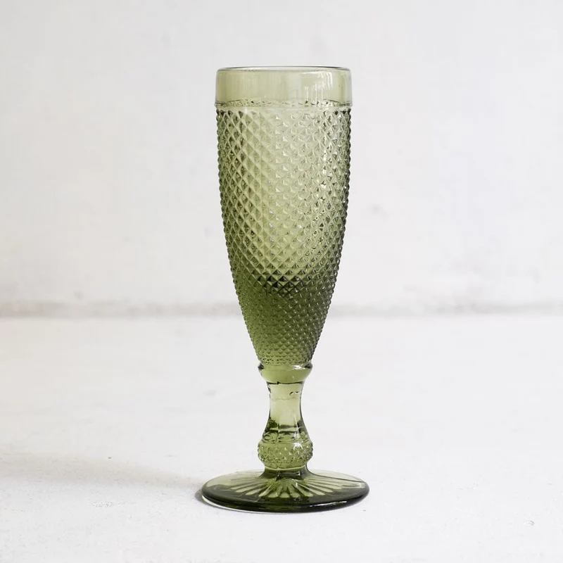 Copa de champán en Verde 110ml - Juego de 6