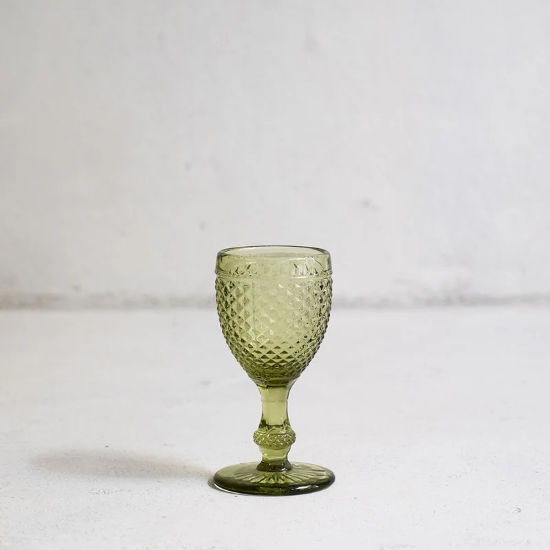 Copa de vino de Oporto en verde 45ml - Juego de 6