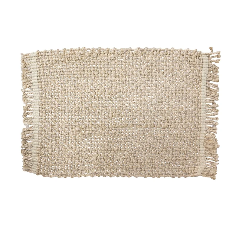 Braided Jute Table Mat | Full White