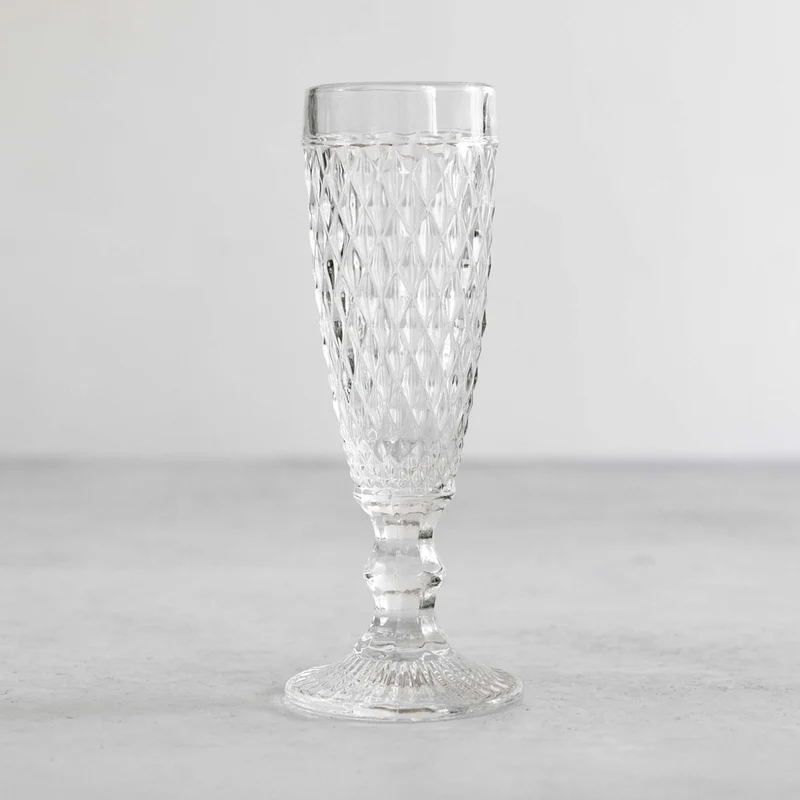 Copa de champán con efecto diamante 110ml - Juego de 6
