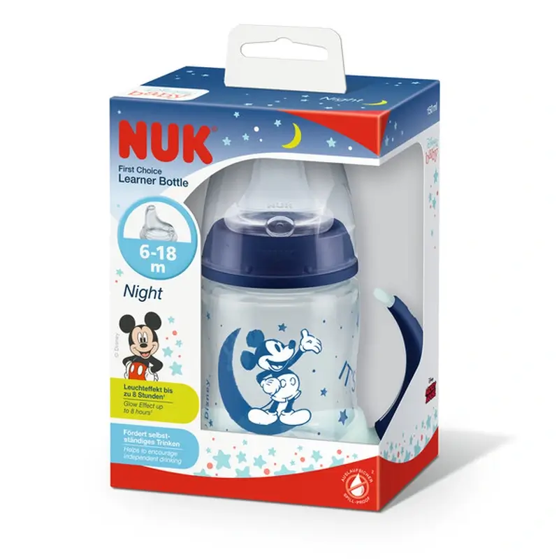 Nuk Taza Entrena First Choice+ Silicona Mickey Mouse 6-18M Night , 150 ml