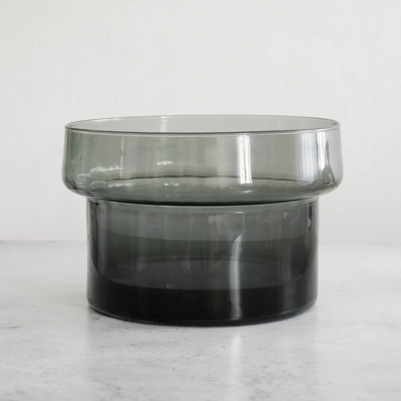 Frutero de cristal XL en gris