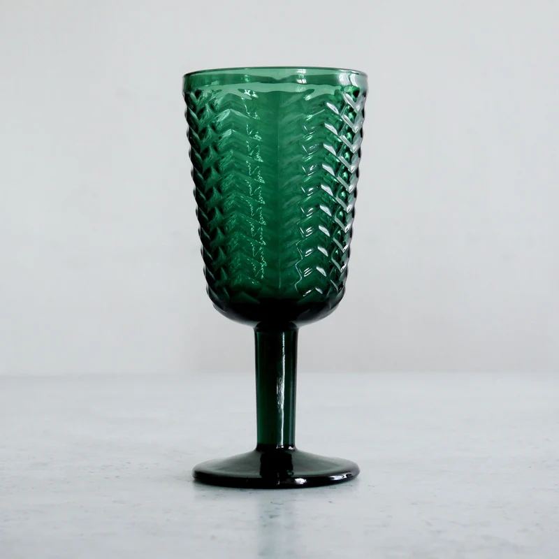 Copa de vino tinto en verde 250 ml - Juego de 6