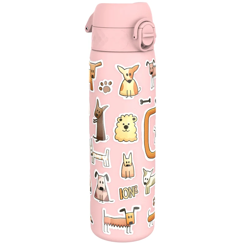 Leak Proof Slim Thermal Water Bottle, Insulated Steel, Dogs, 500ml (17oz)