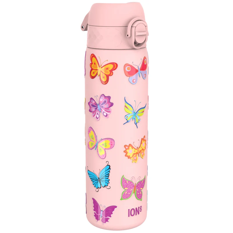 Leak Proof Slim Thermal Water Bottle, Insulated Steel, Butterfly, 500ml (17oz)