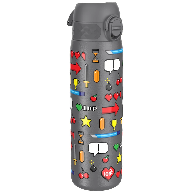 Leak Proof Slim Thermal Water Bottle, Insulated Steel, Gamer, 500ml (17oz)