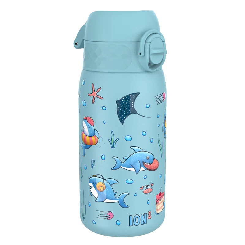Leak Proof Thermal Steel Water Bottle, Insulated, Blue Sharks, 320ml (11oz)