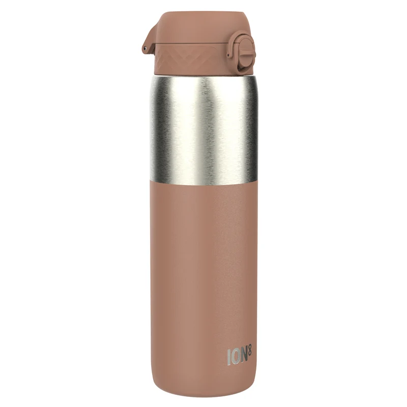 Leak Proof 1 Litre Thermal Water Bottle, Insulated, Half-Cut, Mocha, 1L