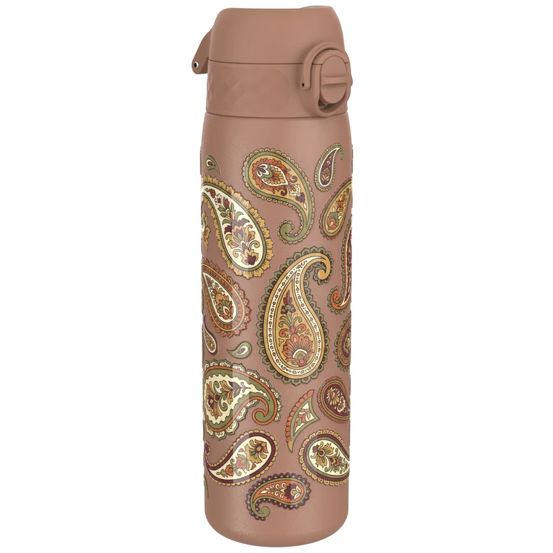 Leak Proof Slim Water Bottle, Stainless Steel, Paisley, 600ml (20oz)