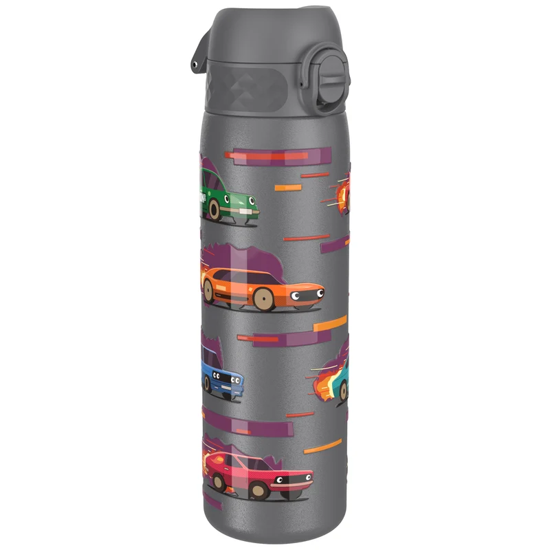 Leak Proof Slim Water Bottle, Stainless Steel, Sports Cars, 600ml (20oz)