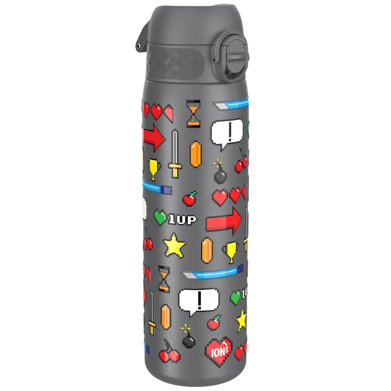 Leak Proof Slim Water Bottle, Stainless Steel, Gamer, 600ml (20oz)