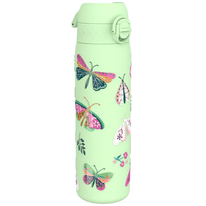 Leak Proof Slim Water Bottle, Stainless Steel, Wild Butterfly, 600ml (20oz)