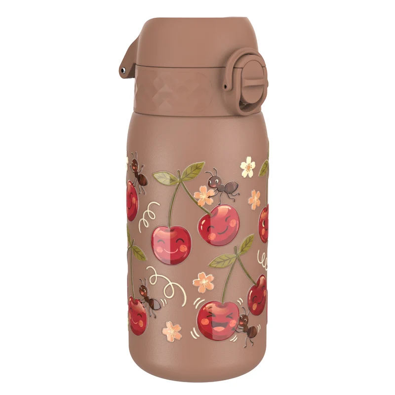 Leak Proof Water Bottle, Stainless Steel, Cherries, 400ml (13oz)