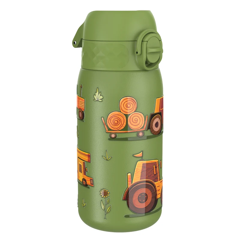 Leak Proof Water Bottle, Stainless Steel, Farm Machines, 400ml (13oz)