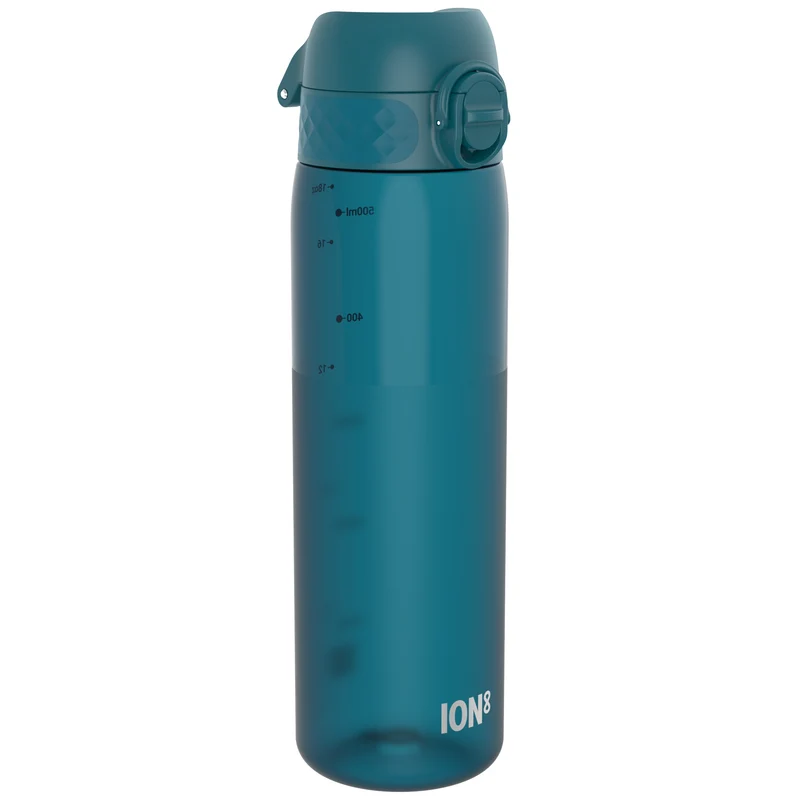 Leak Proof Slim Water Bottle, Recyclon, Half-Cut, Teal, 500ml (18oz)