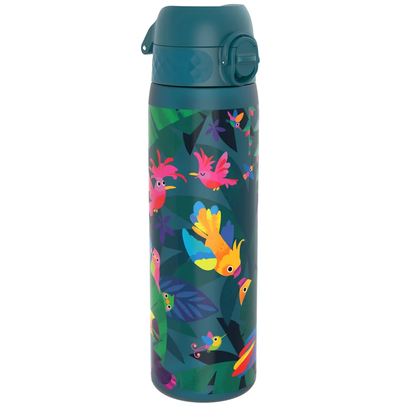 Leak Proof Slim Water Bottle, Recyclon, Exotic Birds, 500ml (18oz)