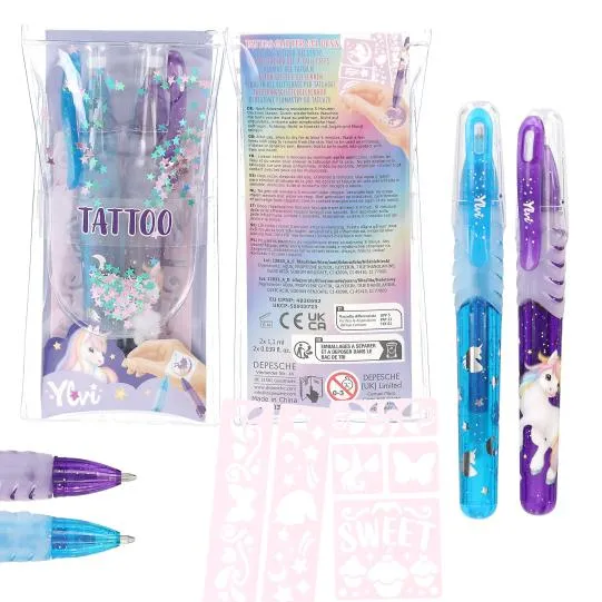 Canetas Tatuagem Glitter - Unicornio