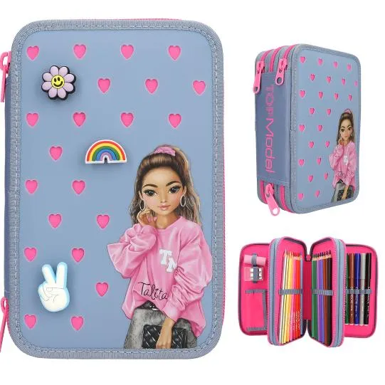 Estojo Triplo TOPModel com Pins de Silicone