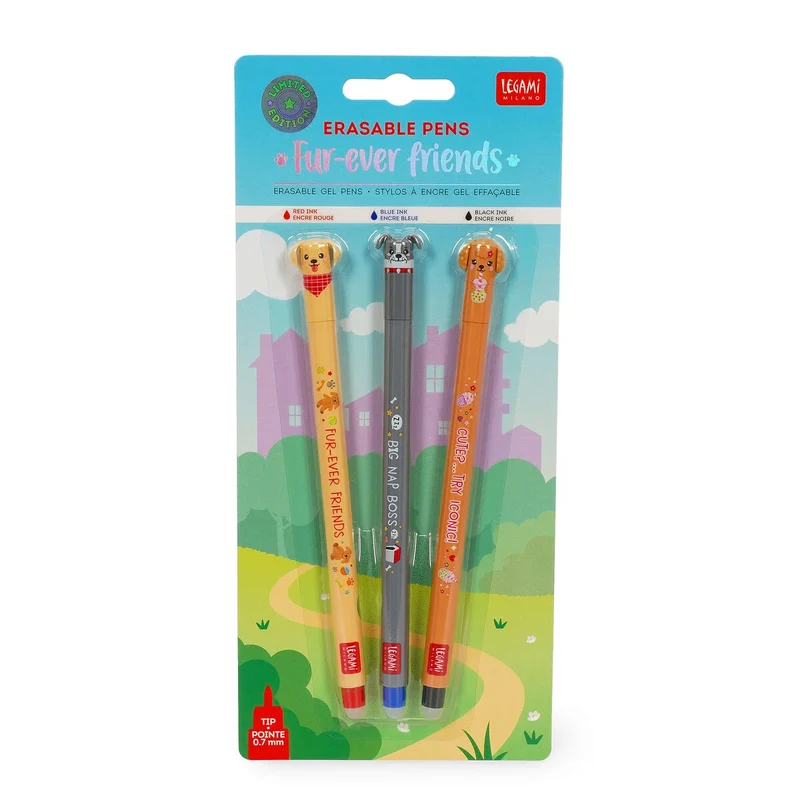 Conjunto de 3 Canetas Apagáveis - Fur-ever Friends