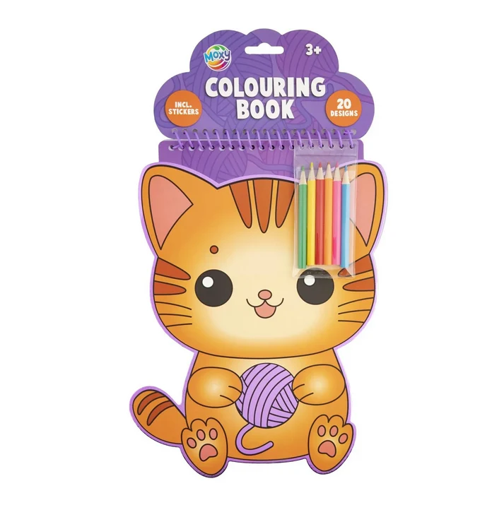 Livro de colorir com 6 lápis - Gato