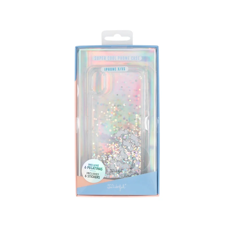 Transparent glitter case for iPhone XS - Unicorns