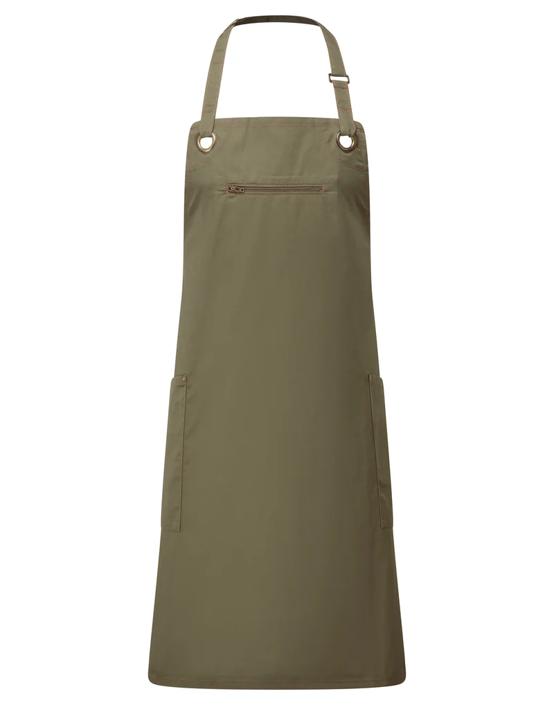 Eco-Friendly Contrasting Apron with Zip Pocket | PR121