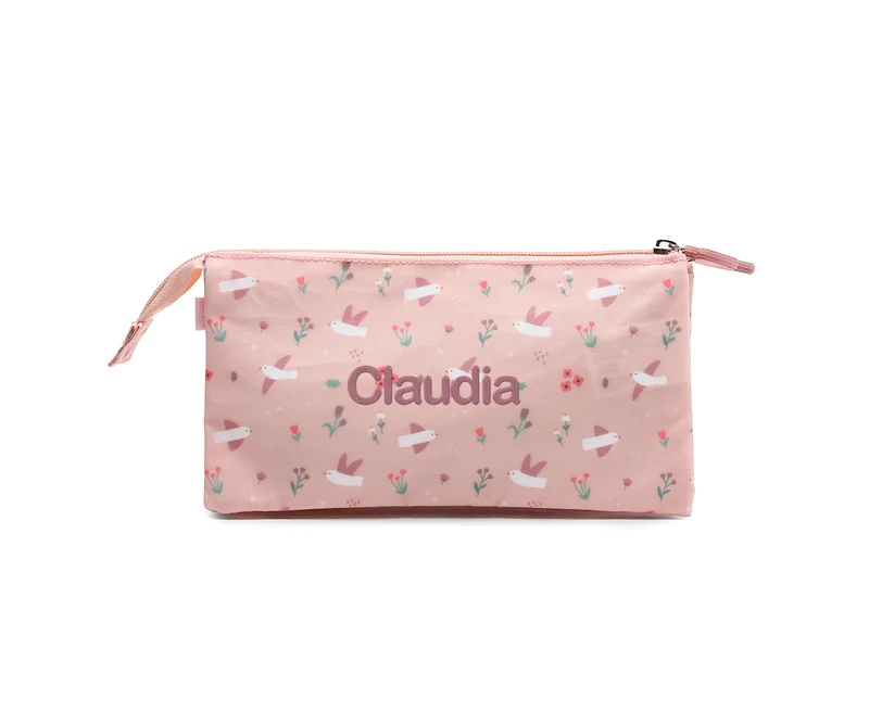 Estojo 3 Compartimentos Personalizado Blossom Birds