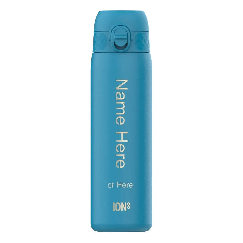 Leak Proof Slim Water Bottle, Personalised, Stainless Steel, 600ml