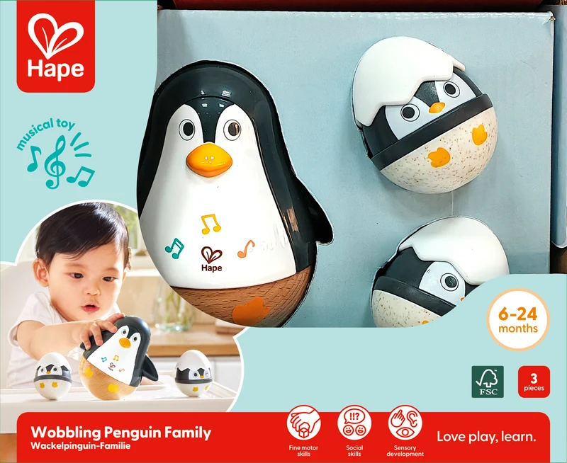 Sonajeros Tentetieso Penguin Family · Hape