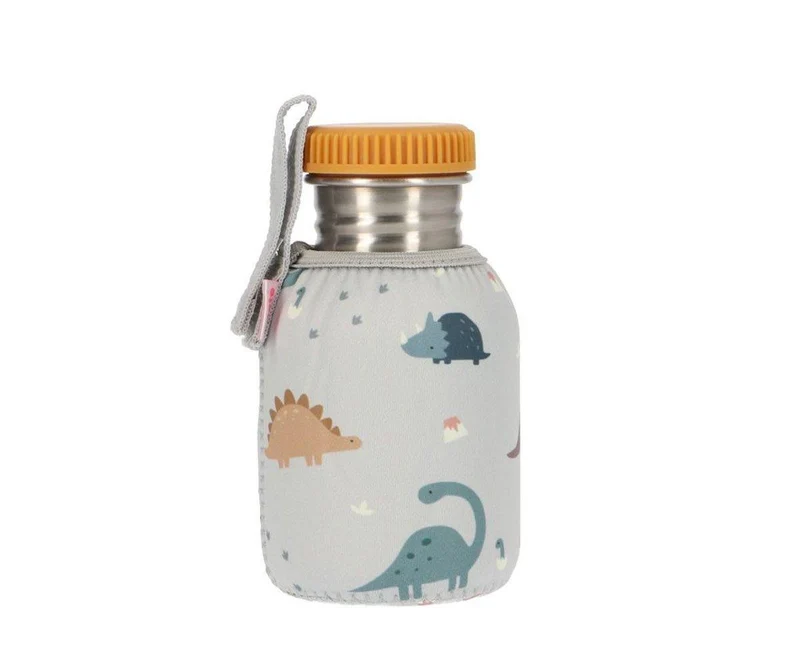 Botella Acero Funda Dinos World 350ml