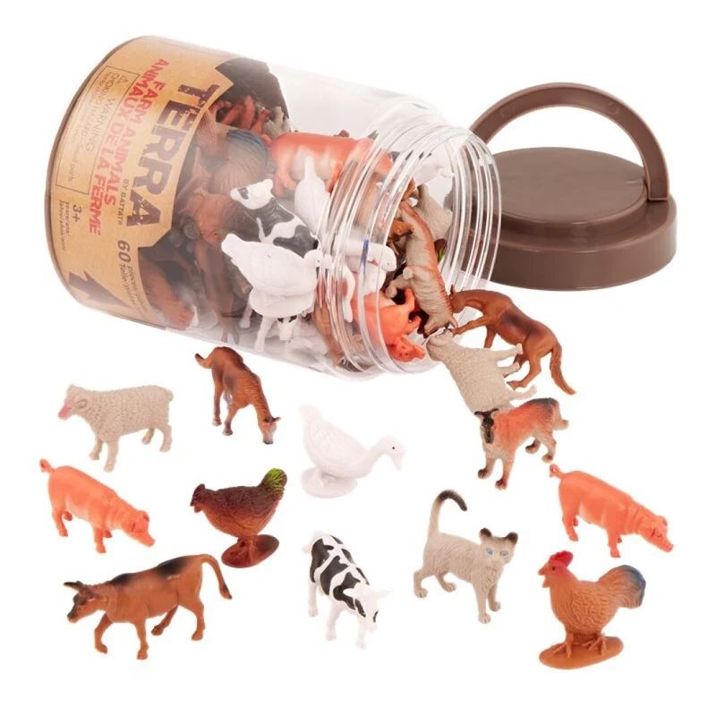 Bote 60 animales de granja · Terra