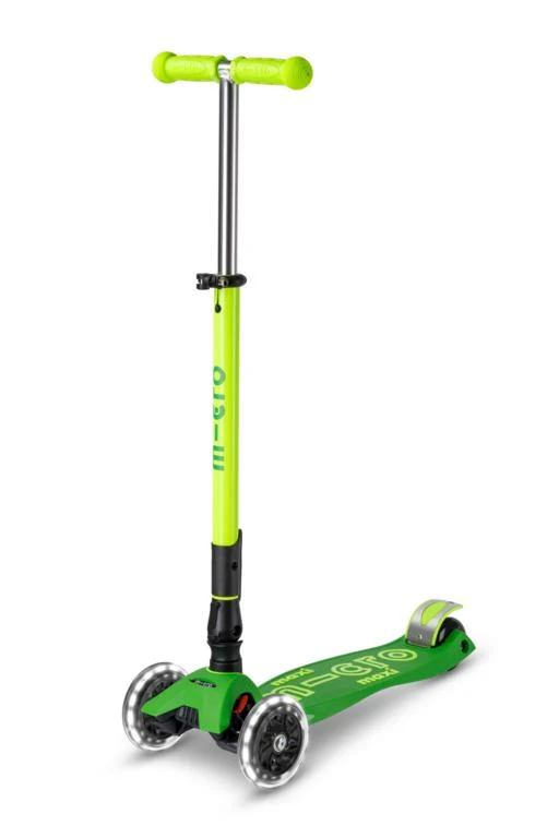 Patinete Maxi Deluxe Plegable Neón LED · Verde/Amarillo