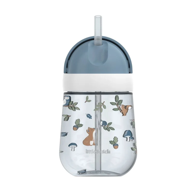 Vaso con pajita Mio Forest Friends 300ml. Little Dutch