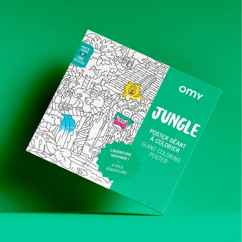 Poster XL Jungla para colorear 100x70 · OMY