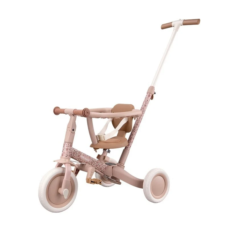 Triciclo con barra Rosa Flores · Little Dutch