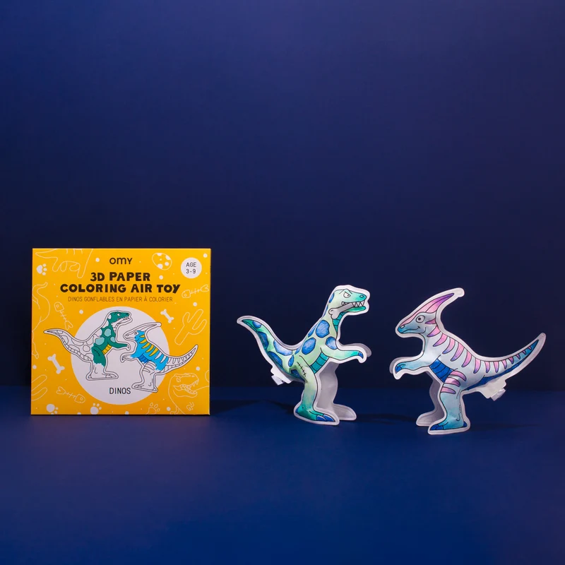 Juego OMY Dinos para colorear e inflar
