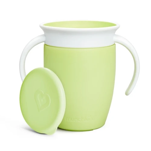 Vaso Antiderrame con Asa y Tapa - Miracle 360º Verde · Munchkin
