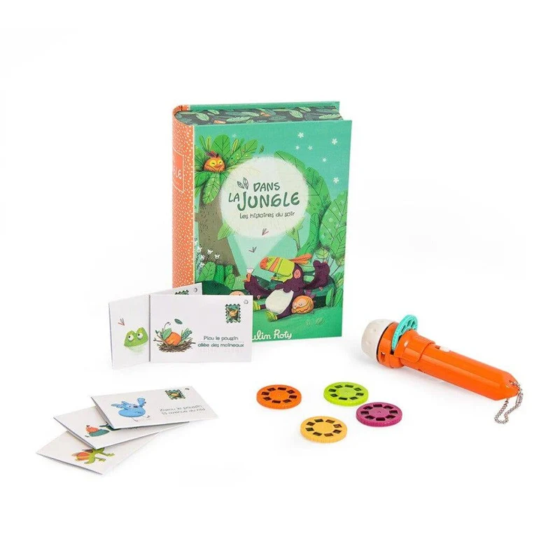 Libro linterna proyector de historias Jungla