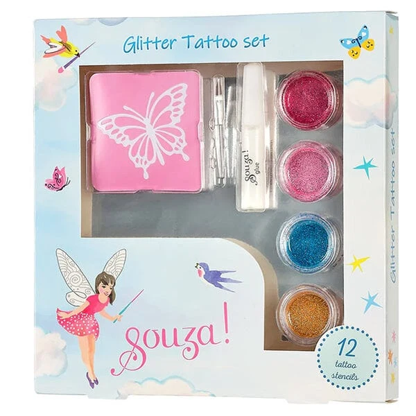 Set tatuajes purpurina · Souza