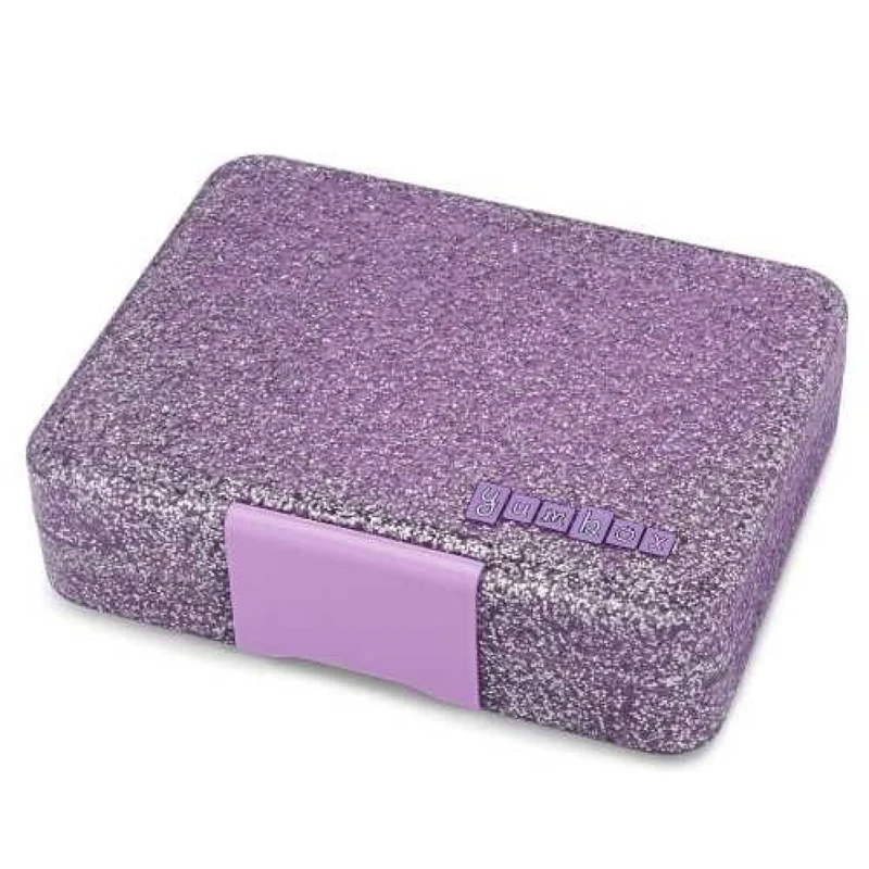 Fiambrera Snack 3 Compartimentos Glitter Lila - Yumbox