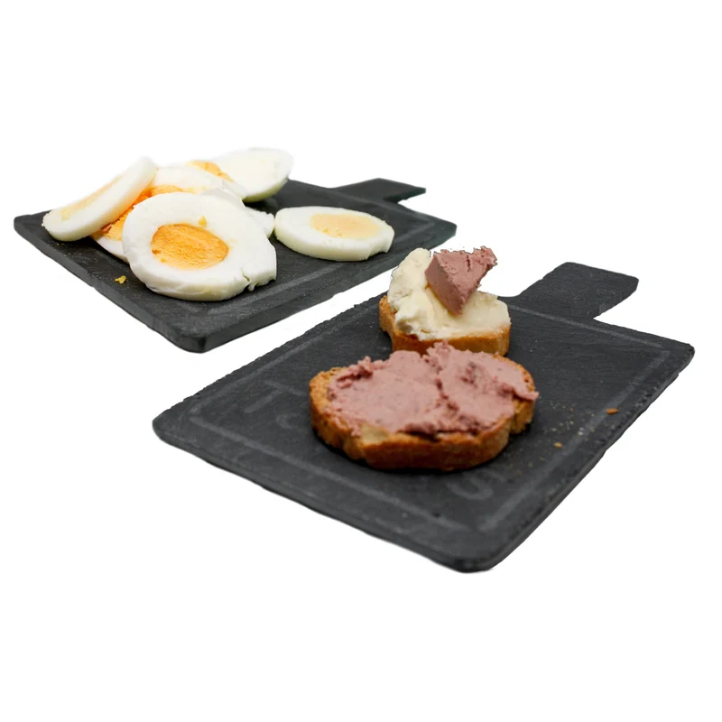 Tabla de pizarra natural con mango para aperitivos