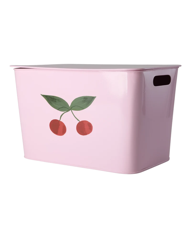 Stor Metal Opbevaringskurv - Pink - Cherry