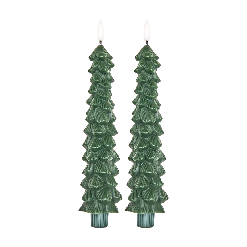 LED Stearinlys - Grøn - 2-pak