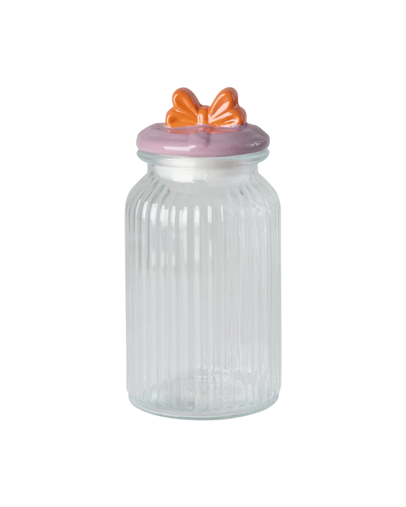 Stor Sløjfe Glas Krukke - Lilla