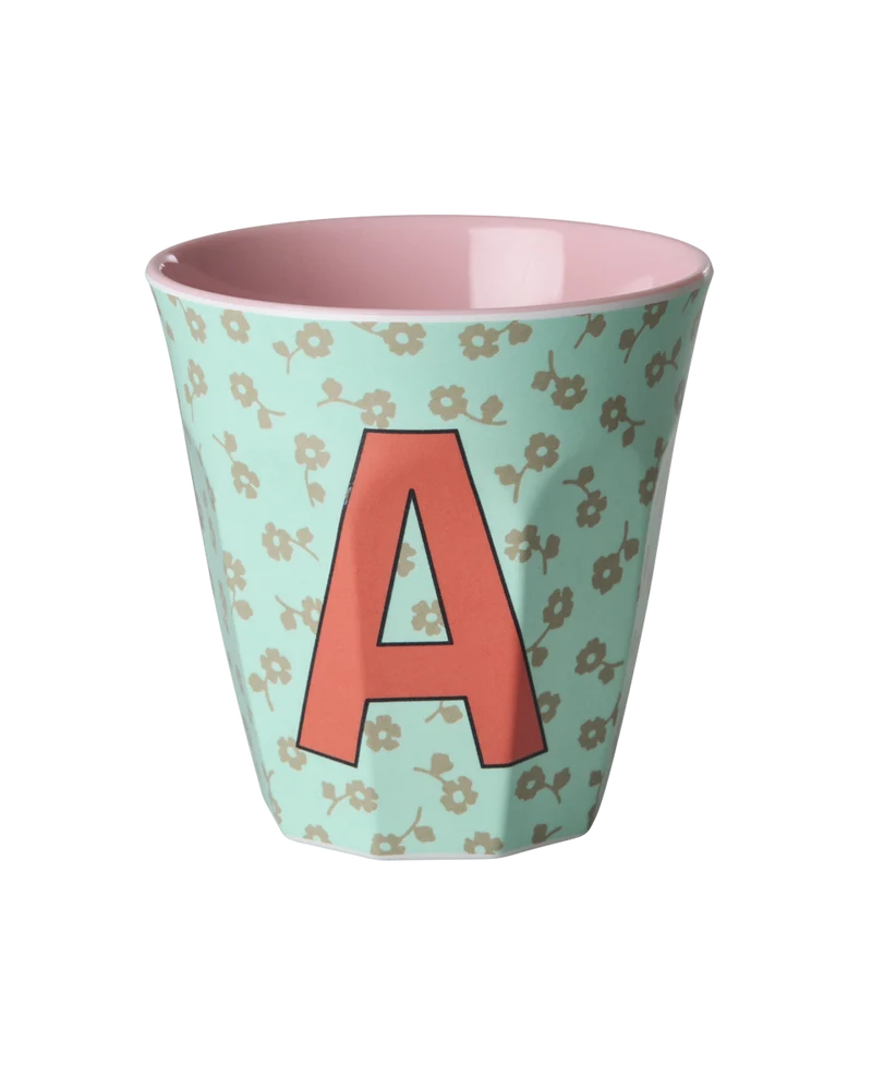 Mellem Alfabetkop - Mint - A - Flowers