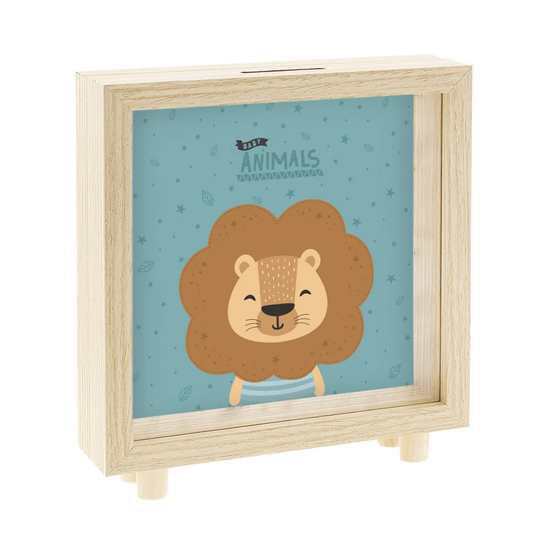 Hucha de madera - Lion