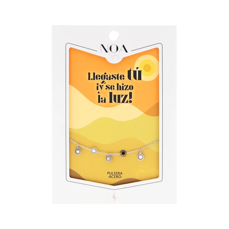 Pulsera de acero plateado - Llegaste tú ¡y se hizo la luz!
