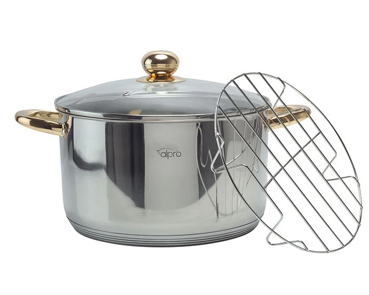 Budinera vaporera c/tapa de cristal con rack Alpro