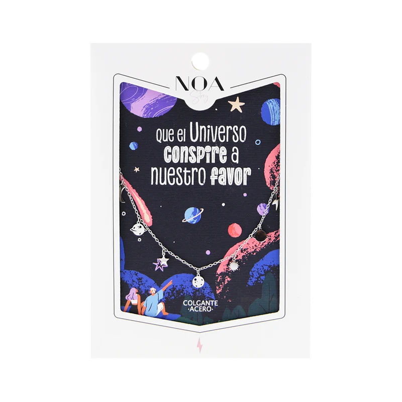 Colgante de acero plateado - Que el Universo conspire a nuestro favor