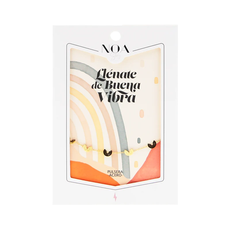 Pulsera de acero dorado - Lléname de buena vibra